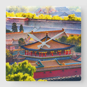 Reloj Cuadrado Blue Pavilion, Forbidden City