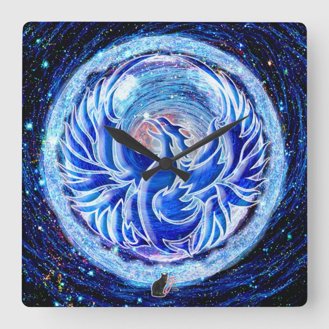 Reloj Cuadrado Blue Phoenix (Anverso)