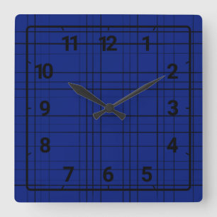 Reloj Cuadrado Blue plaid pattern