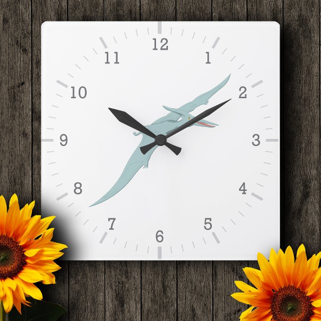 Reloj Cuadrado Blue Pterodactyl Dinosaur 4 (Subido por el creador)