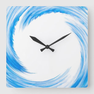 Reloj Cuadrado Blue Swirl Abstract Art