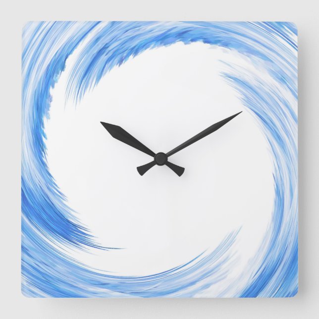 Reloj Cuadrado Blue Swirl Abstract Art (Anverso)