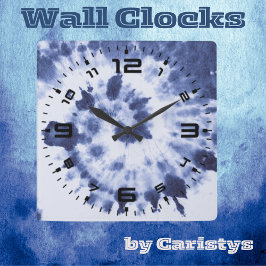 Reloj Cuadrado Blue Tie Dye