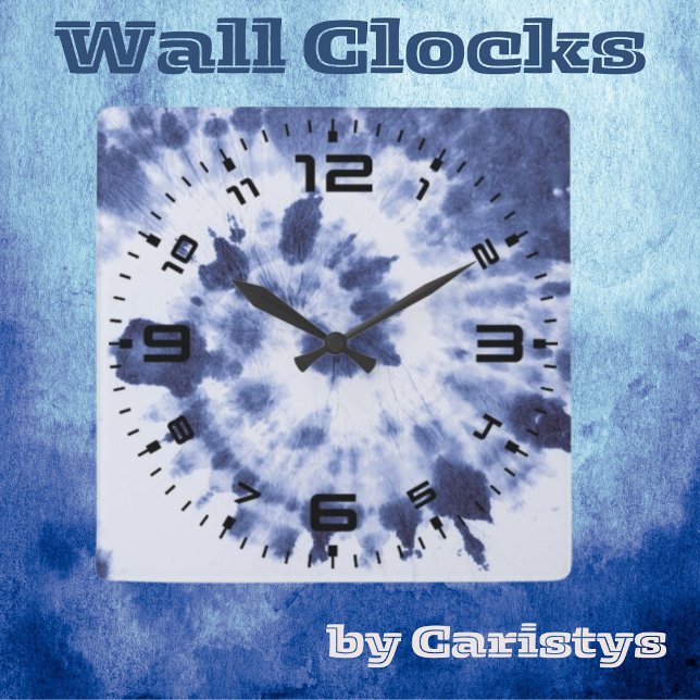 Reloj Cuadrado Blue Tie Dye (Subido por el creador)