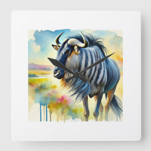 Reloj Cuadrado Blue Wildebeest 230824AREF141 - Watercolor