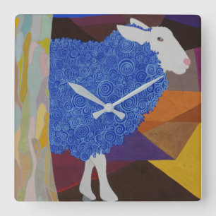 Reloj Cuadrado Blue Wool Sheep