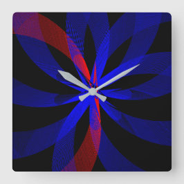 Reloj Cuadrado Blueberry Color Center Geometric Wall Clock