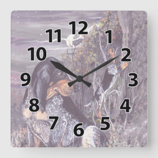 Reloj Cuadrado Bluetick Coonhound Puppy Dreamer Clock