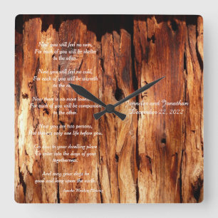 Reloj Cuadrado Boda Apache bendice a Personalizado Square Wall Cl