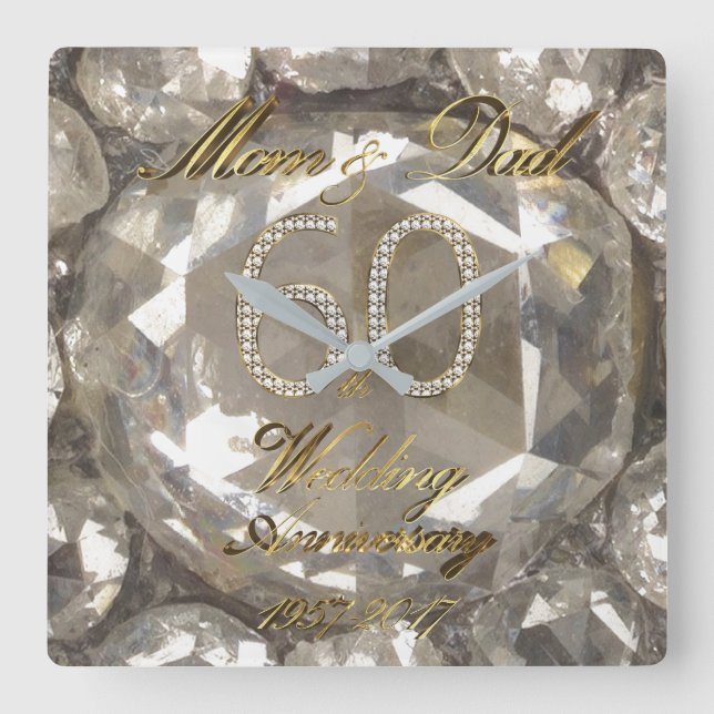 Reloj Cuadrado Boda de diamantes 2017 (Anverso)