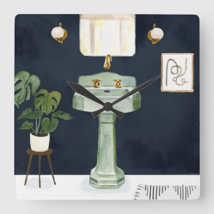 Reloj Cuadrado Boho Bath Sinks II