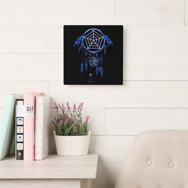 Reloj Cuadrado Boho Dream Catcher (Sala de lectura)