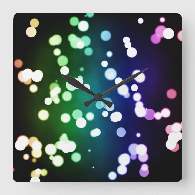 Reloj Cuadrado Bokeh Wall Clock (Anverso)