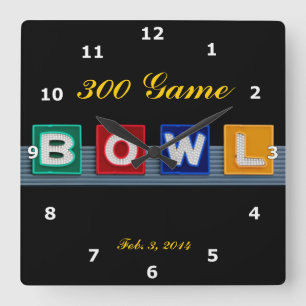 Reloj Cuadrado Bolos retro