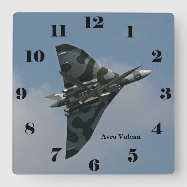 Reloj Cuadrado Bombardero del ala de delta de Avro Vulcan todos (Anverso)