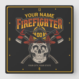 Reloj Cuadrado Bombero de casco falso artificial personalizado