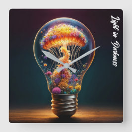 Reloj Cuadrado Bombilla de vidrio de gelatina brillante arte de f