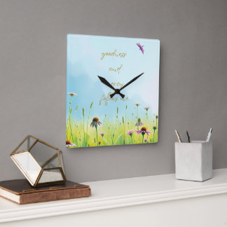 Reloj Cuadrado Bondad y Misericordia - Inspirado en Salmo 23