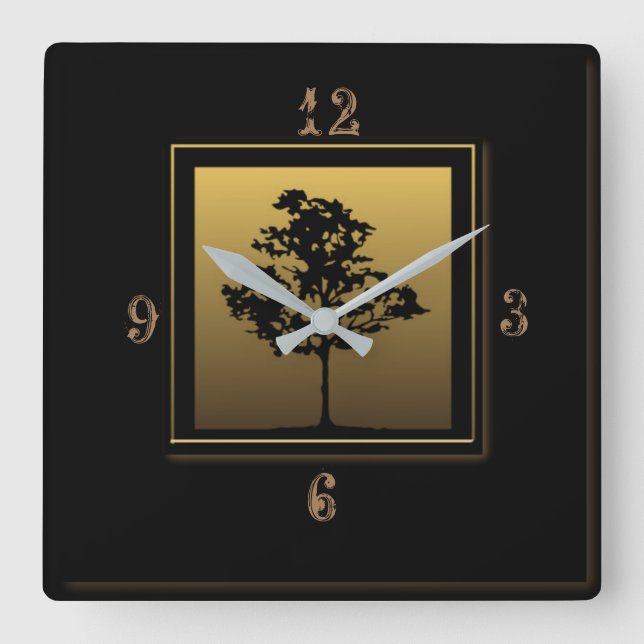 Reloj Cuadrado Bonita decoración de arte (Anverso)