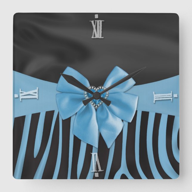 Reloj Cuadrado Bonita moda elegante efectos de tela seda de cebra (Anverso)