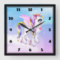 Bonita unicornio con barro arco iris y cola