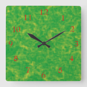 Reloj Cuadrado Bonito Lime Verde y Amarillo>Reloj con patrones