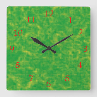 Reloj Cuadrado Bonito Lime Verde y Amarillo>Reloj con patrones