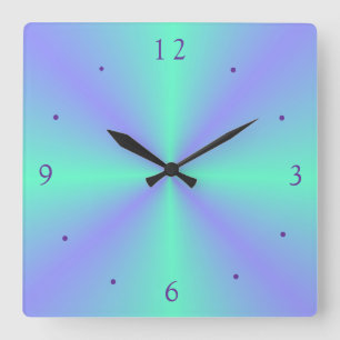 Reloj Cuadrado Bonito Mauve/ Lime Green>Reloj de pared