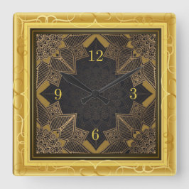 Reloj Cuadrado Bonito oro de Mandala