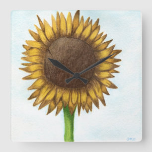 Reloj Cuadrado Bonito Sunflower