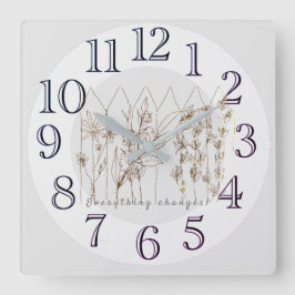 Reloj Cuadrado Bonito Sweet Garden Flores Art