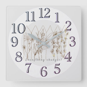 Reloj Cuadrado Bonito Sweet Garden Flores Art