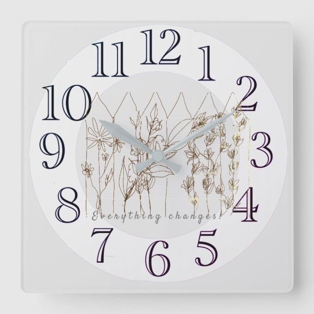 Reloj Cuadrado Bonito Sweet Garden Flores Art (Anverso)
