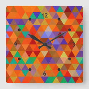 Reloj Cuadrado Bonito Triangle grunge patrón I + tus ideas