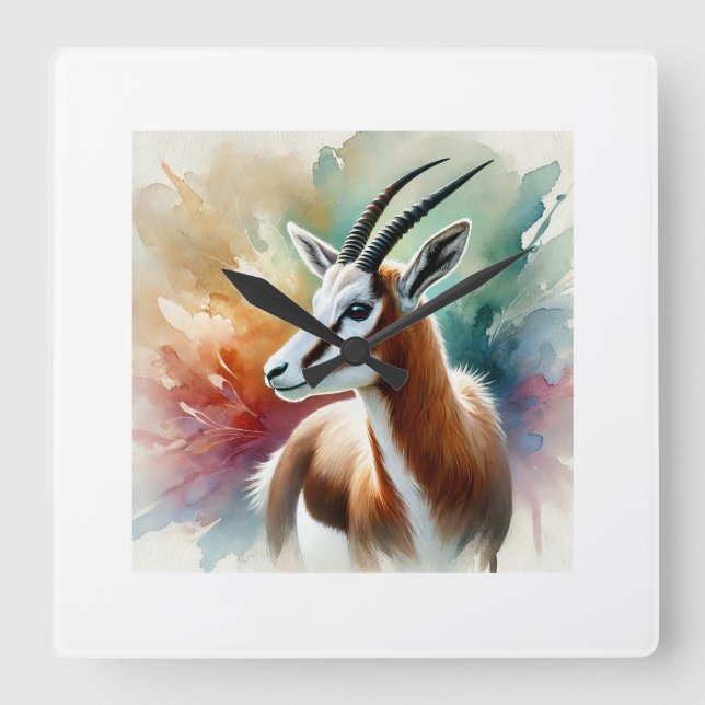 Reloj Cuadrado Bontebok in watercolor 220924AREF116 - Watercolor (Anverso)