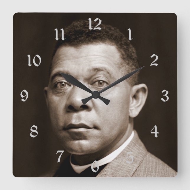 Reloj Cuadrado Booker T Washington African American Educator Squa (Anverso)