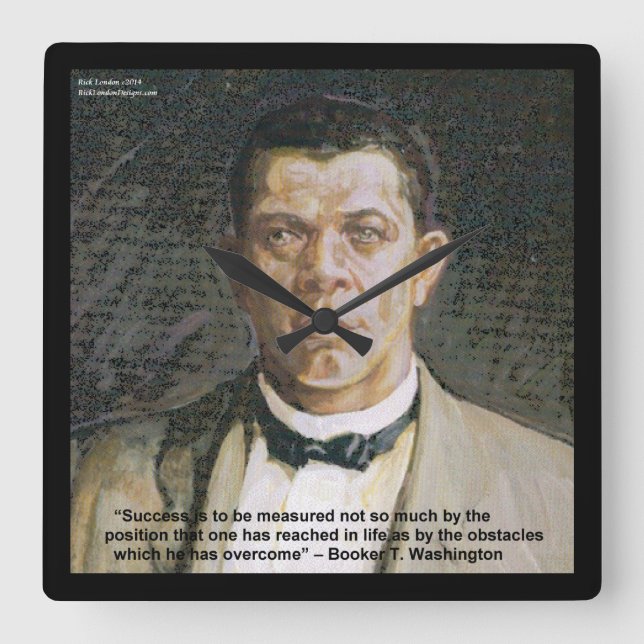 Reloj Cuadrado Booker T Washington & Success Cote Wall Clock (Anverso)