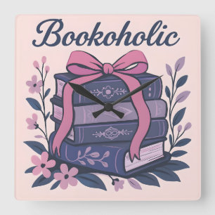 Reloj Cuadrado Bookoholic