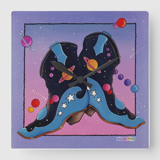 Reloj Cuadrado Boots Occidentales Boots WALL CLOCK (Anverso)