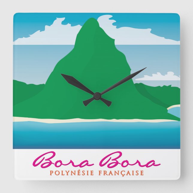 Reloj Cuadrado Bora Bora (Anverso)