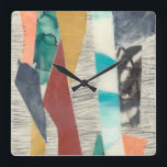 Reloj Cuadrado Borde de color II<br><div class="desc">Color Edge II de Jennifer Goldberger. Se utilizan colores y texturas diferentes para crear esta pieza de arte única.| 158274FN</div>