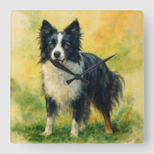 Reloj Cuadrado Border Collie