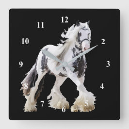 Reloj Cuadrado Borrador de caballos Gypsy Mare Stallion