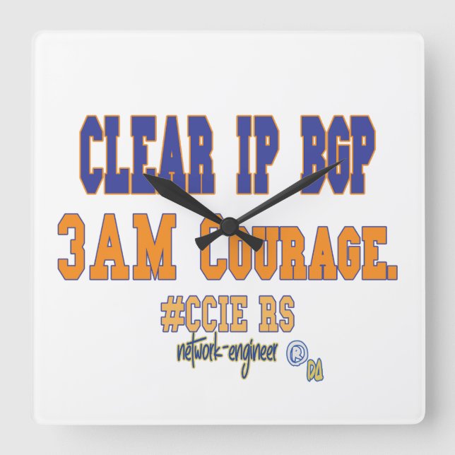 Reloj Cuadrado Borrar IP BGP - Coraje de las 3AM  (Anverso)