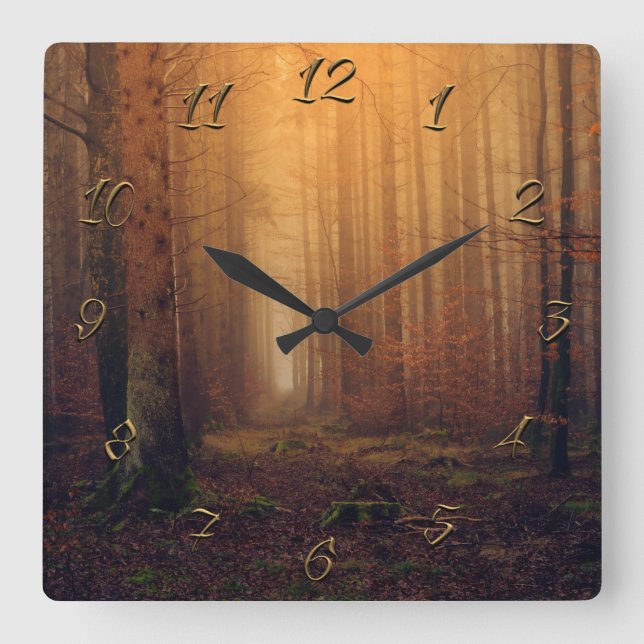 Reloj Cuadrado Bosque (Anverso)