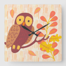 Reloj Cuadrado Bosque de otoño