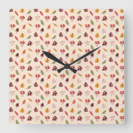 Reloj Cuadrado Bosque de Otoño Encantado