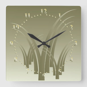 Reloj Cuadrado Bosque dorado