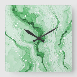 Reloj Cuadrado Bosque Druzy Verde Agata Ilusión
