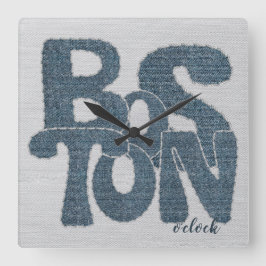 Reloj Cuadrado Boston Denim Letter